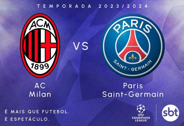 SBT transmite Milan x PSG pela fase de grupos da Champions League