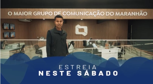 Jornalista Douglas Pinto no stúdio da TV Difusora. Foto: Reprodução