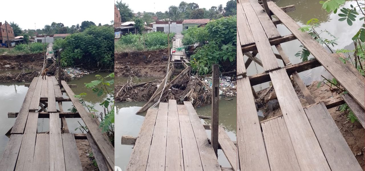 Moradores na região do Anil em São Luís continuam isolados após queda da ponte de madeira