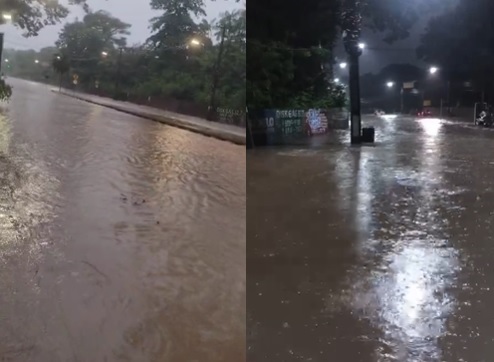 Imagens do caos na Estrada de Ribamar na altura do Rio Paciência entre a Forquilha e a Maiobinha