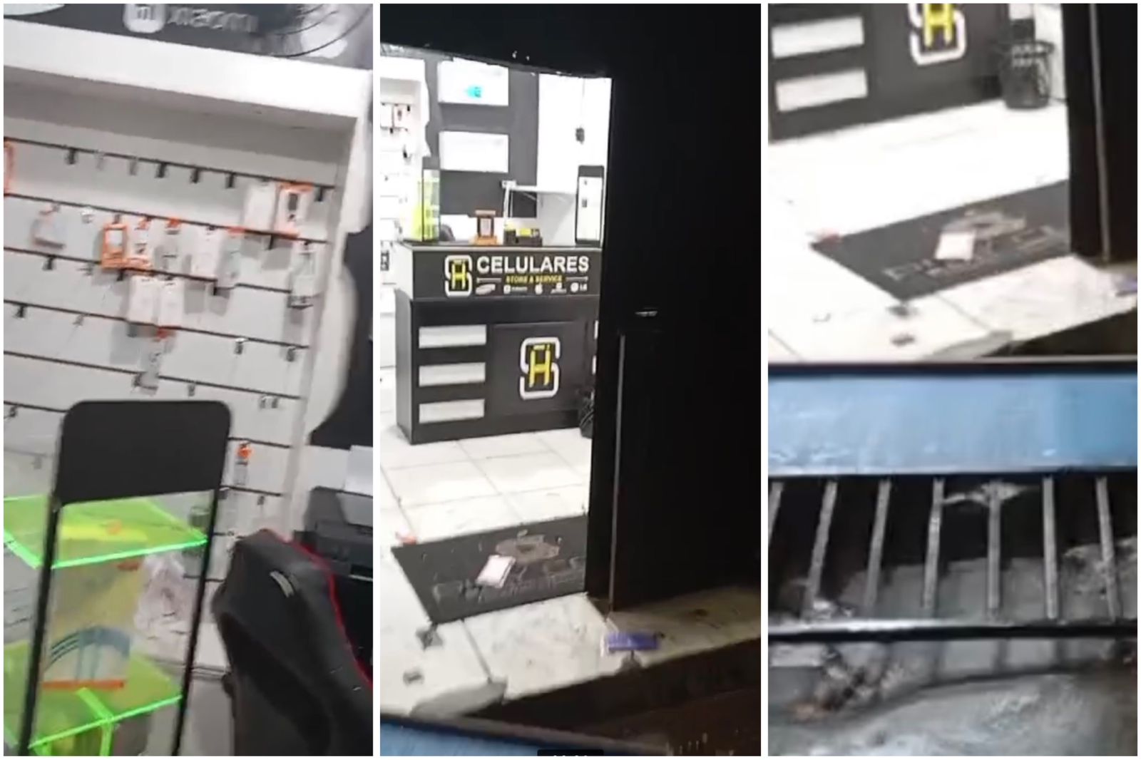 Assaltantes arrombam e fazem raspa em loja de celulares no João Paulo