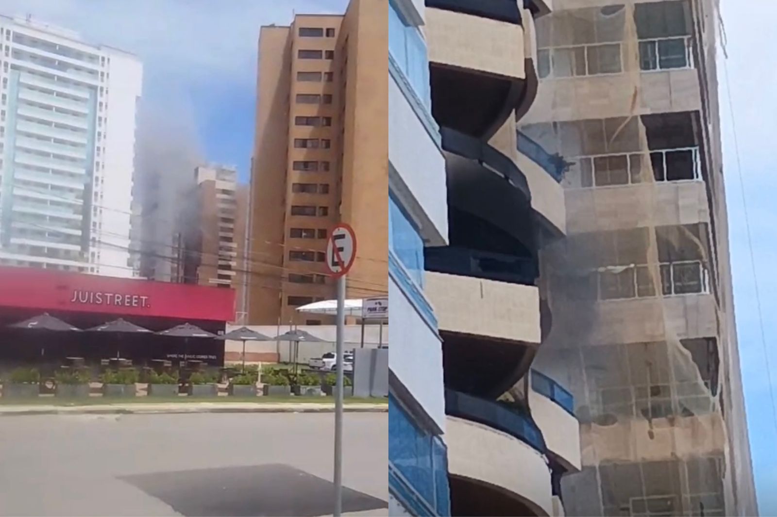 Vídeo: apartamento de edifício residencial pega fogo na Ponta d’Areia