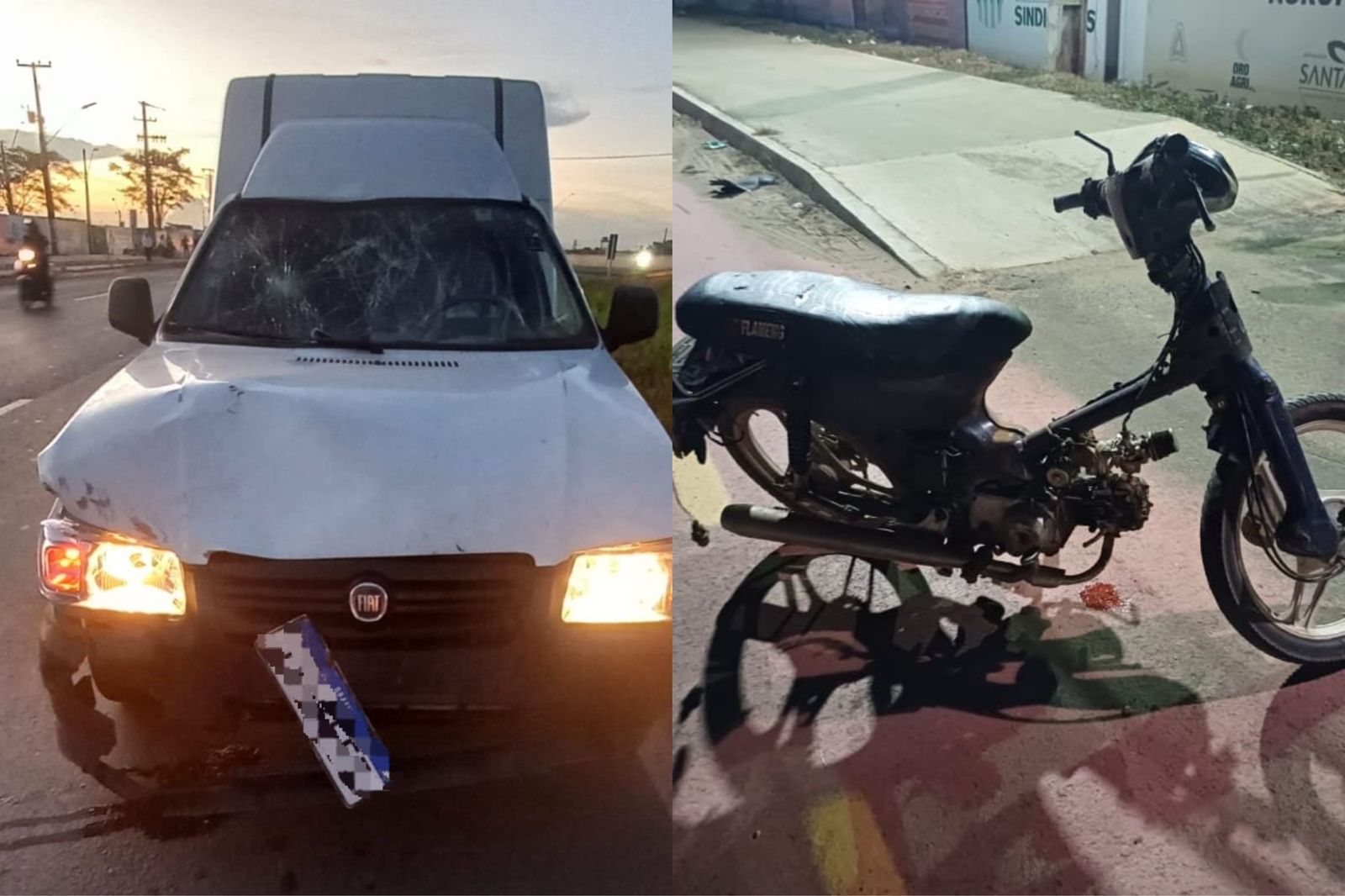 Batida de caminhonete em motoneta causa morte de homem de 58 anos