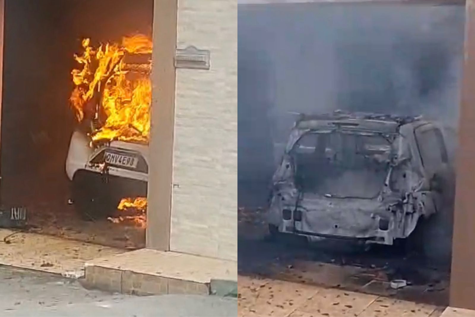 Vídeo: carro pega fogo dentro de garagem no Vinhais