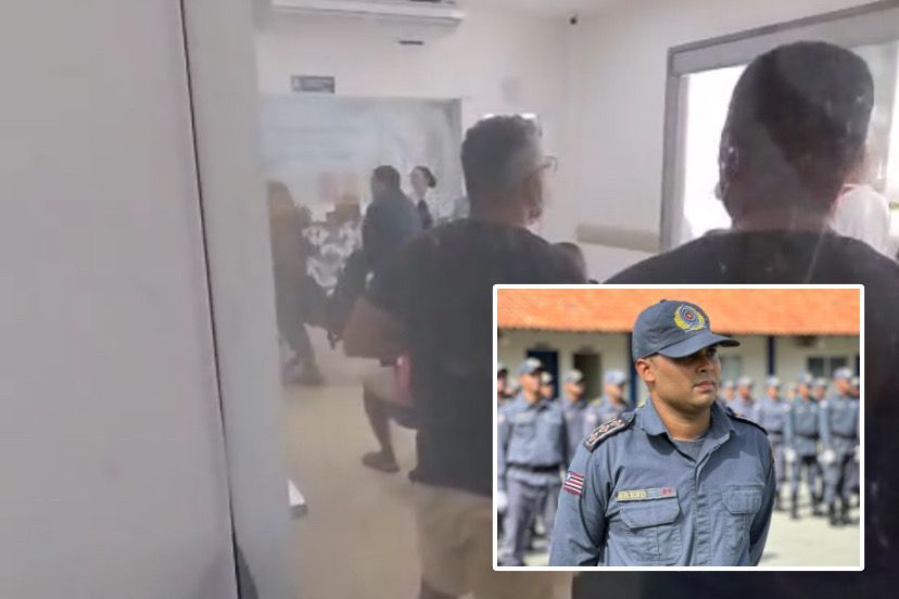 Vídeo mostra momento em que capitão baleado por tenente dá entrada em hospital