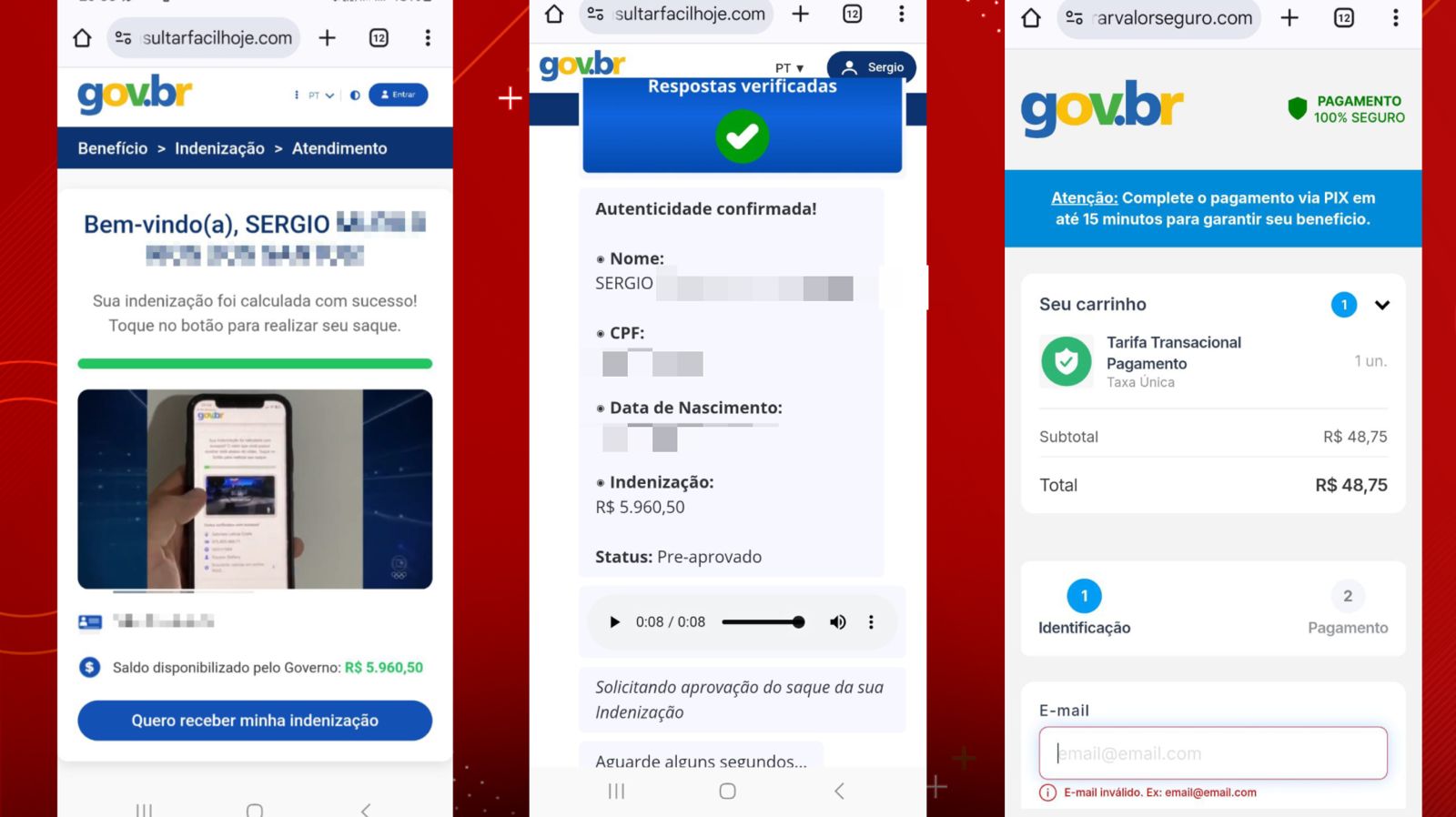 Golpe: criminosos simulam página do governo para falso ressarcimento do INSS em São Luís