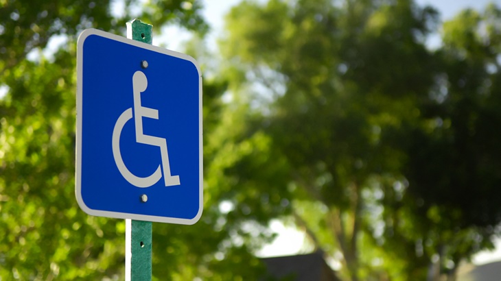 A handicap parking sign