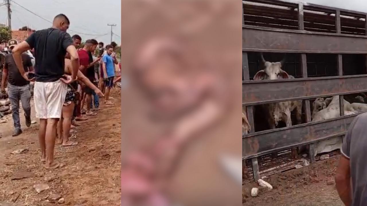 Carreta perde controle e atinge uma pessoa na BR-222, em Buriticupu