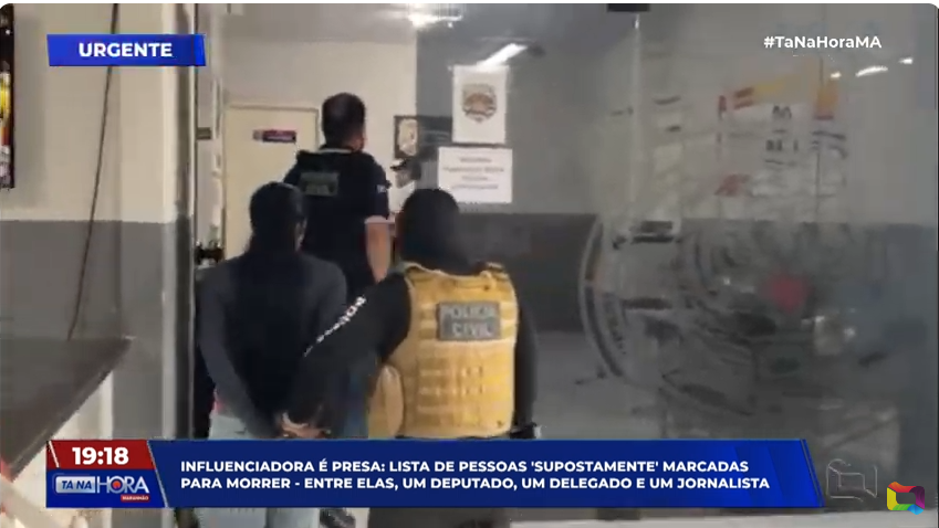 Momento da prisão da influenciadora Foto: reprodução
