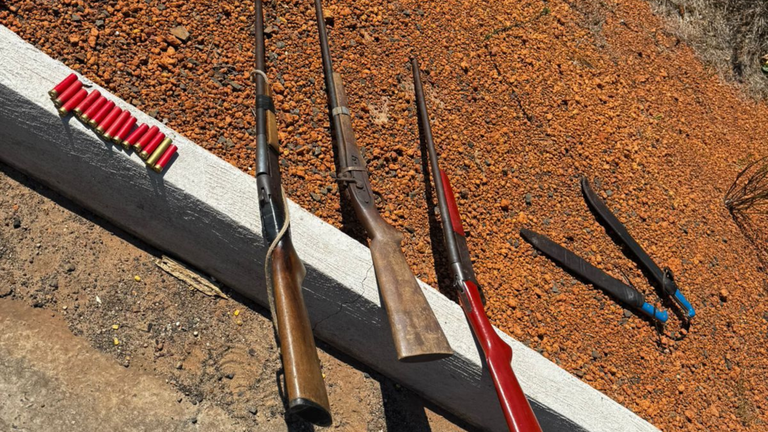 Espingardas, munições e facões são apreendidos na BR-226, em Timon