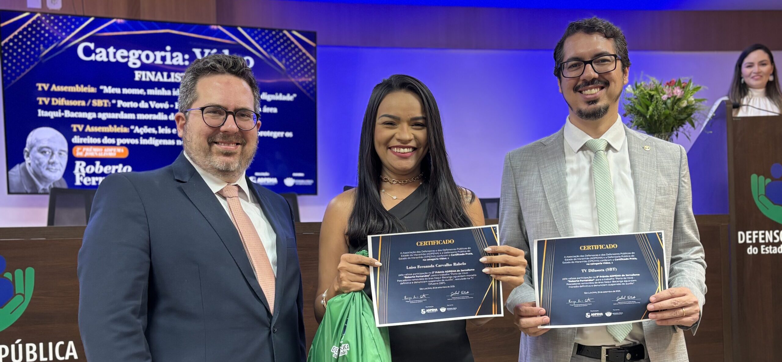 Foto: Repórter Luisa Rabelo recebeu a premiação com reportagem na categoria vídeo.