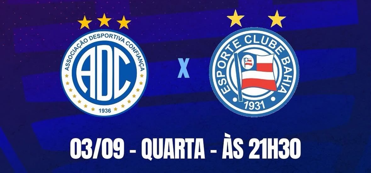 Bahia e Confiança iniciam final da Copa do Nordeste nesta quarta (3) com transmissão da TV Difusora