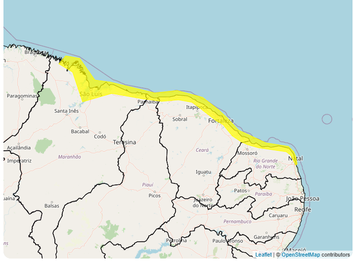 Inmet emite alerta sobre perigo potencial de ventos costeiros no MA