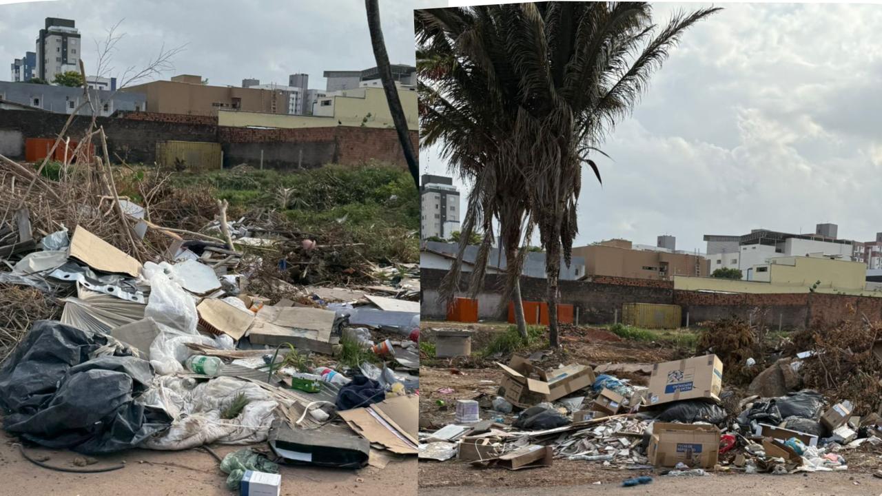 Vídeo: moradores denunciam acúmulo de lixo e vala a céu aberto em rua do bairro Calhau