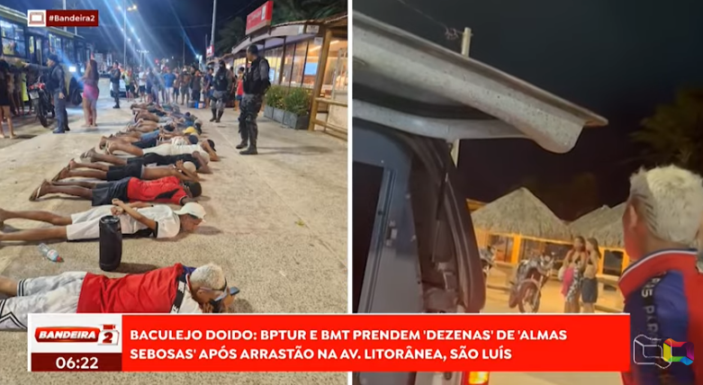 Arrastão na Avenida Litorânea termina com oito presos durante operação da Polícia Militar