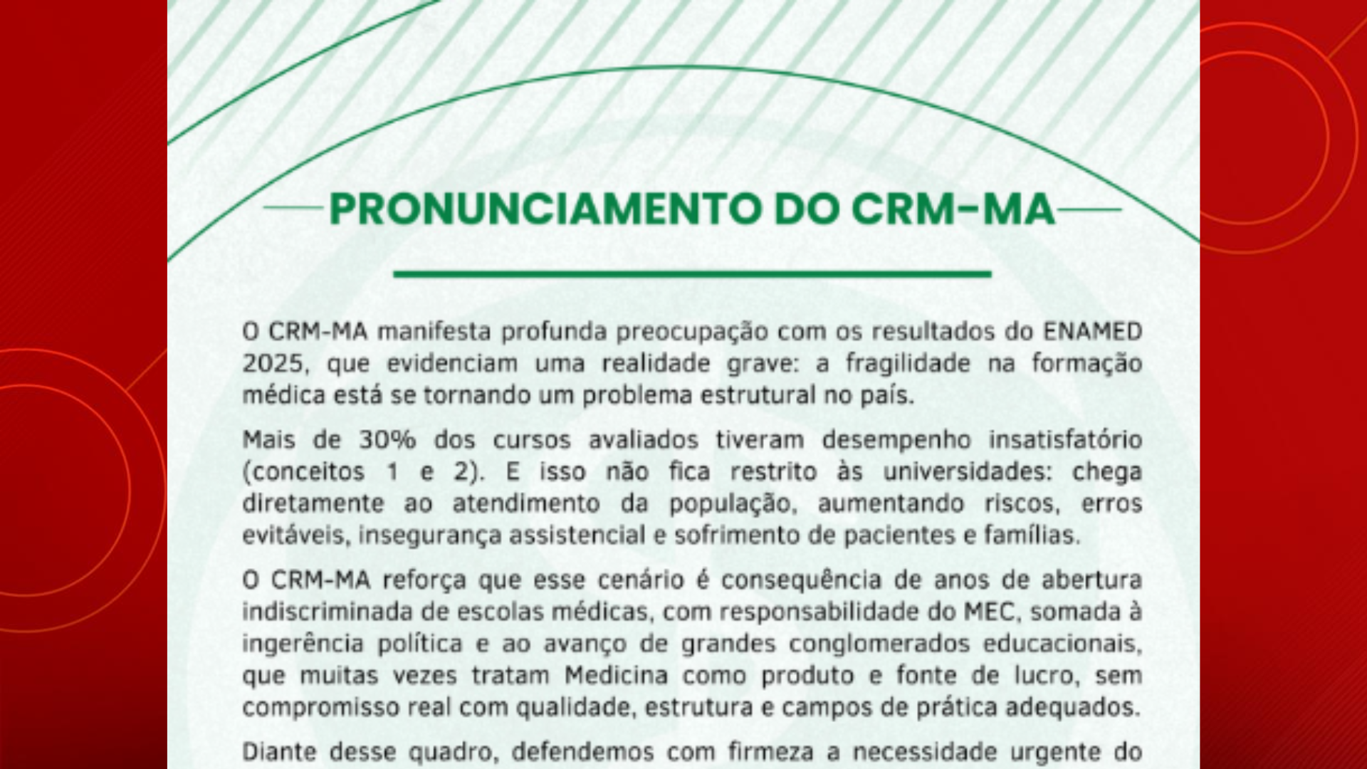 Foto: divulgação/ CRM-MA