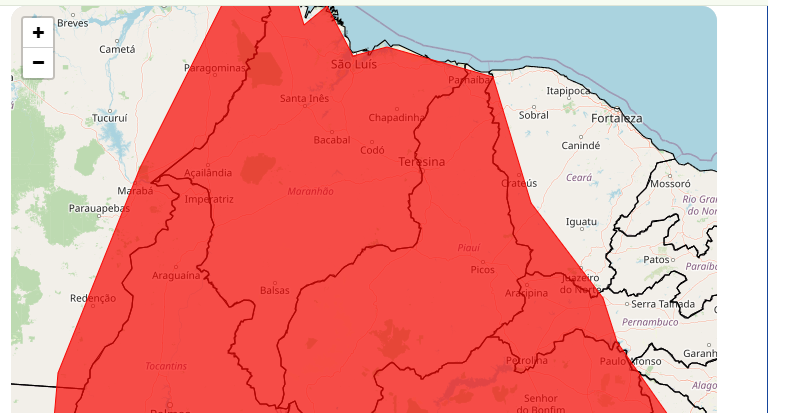 Inmet emite alerta vermelho de grande perigo para chuvas intensas no Maranhão
