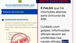 PRF alerta sobre fake news de concurso público e site falso usado em golpes