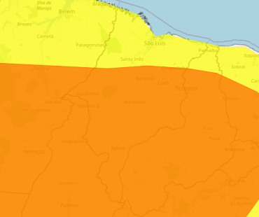 INMET emite alertas laranja e amarelo para todo o Maranhão