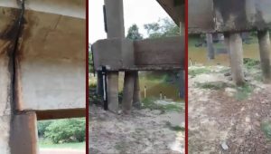 Vídeo: Ponte na BR-316 em Araguanã-MA apresenta rachaduras e pilares quebrados 