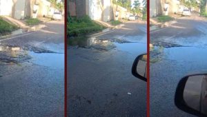 Moradores reclamam de esgoto que jorra 24 horas por dia em rua do Turu