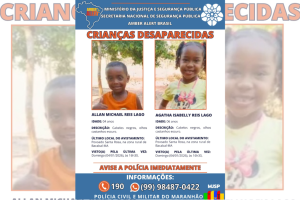 Nesta quarta-feira (4), completa um mês de buscas por Ágatha Isabelly e Allan Michael em Bacabal