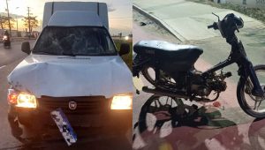 Batida de caminhonete em motoneta causa morte de homem de 58 anos