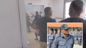 Vídeo mostra momento em que capitão baleado por tenente dá entrada em hospital