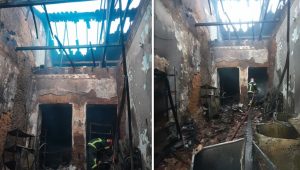 Incêndio atinge loja na Rua de São Pantaleão, no Centro