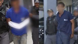 Suspeitos são conduzidos à delegacia após tentativa de retirar rastreador de carro alugado na Vila Palmeira