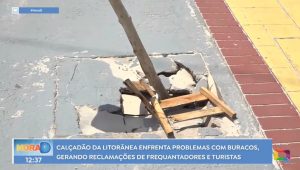 Buracos na Avenida Litorânea provocam acidentes e geram reclamações de frenquentadores