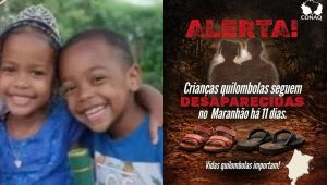 Conaq divulga nota de solidariedade e cobra medidas sobre desaparecimento de crianças em Bacabal