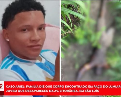 Corpo encontrado em Paço do Lumiar é identificado como o de Ariel Sousa, jovem desaparecido