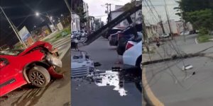 Vídeos: batidas de veículos derrubam postes e causam transtornos em três pontos de São Luís