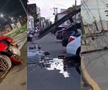 Vídeos: batidas de veículos derrubam postes e causam transtornos em três pontos de São Luís