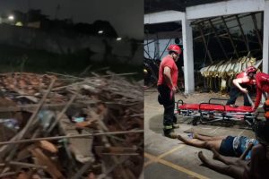 Teto do Clubão da Cohab desaba e deixa cinco pessoas feridas, incluindo duas crianças