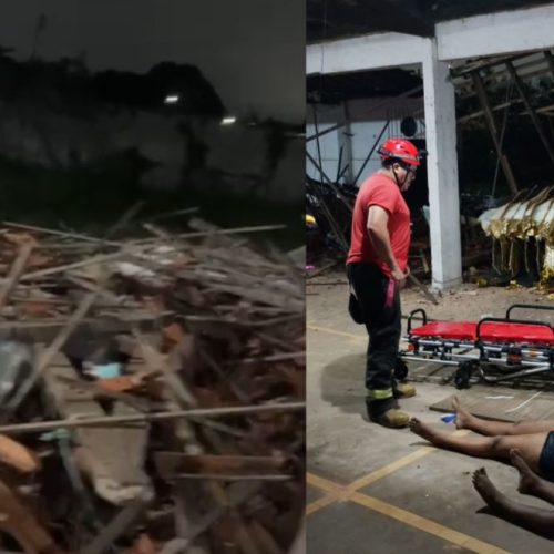 Teto do Clubão da Cohab desaba e deixa cinco pessoas feridas, incluindo duas crianças