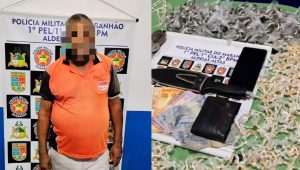 Motorista de carro-lotação é preso transportando mais de 2 mil pedras de crack na MA-349, em Caxias