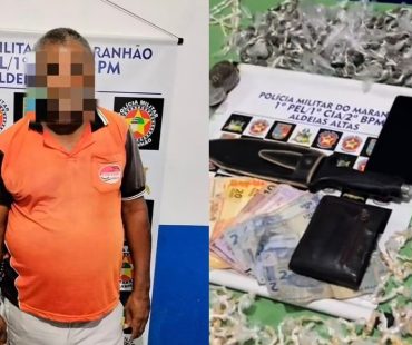 Motorista de carro-lotação é preso transportando mais de 2 mil pedras de crack na MA-349, em Caxias