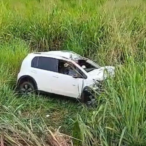 Acidente próximo a ponte que liga Imperatriz ao Tocantins deixa dois animais mortos e carro em barranco