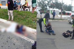 Dois acidentes são registrados em sequência na Avenida Guajajaras; mulher morre e casal fica ferido