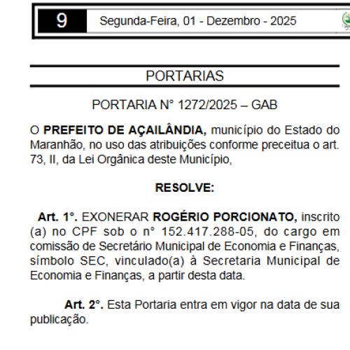 Após repercussão de vídeo, secretário de Açailândia é exonerado do cargo