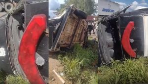 Viatura da Polícia Civil capota em Bacabeira