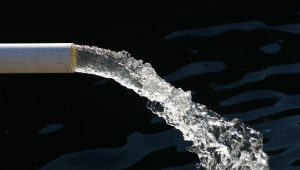 Water flowing from pipe.