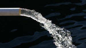 Water flowing from pipe.