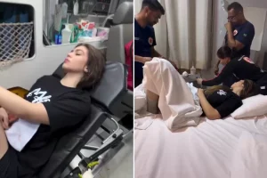 Cantora Melody passa mal após show em Grajaú e deixa local de ambulância