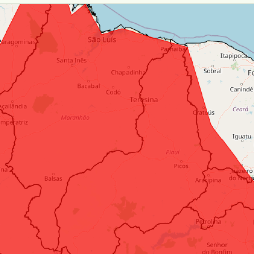 Inmet emite alerta vermelho de grande perigo para chuvas intensas no Maranhão